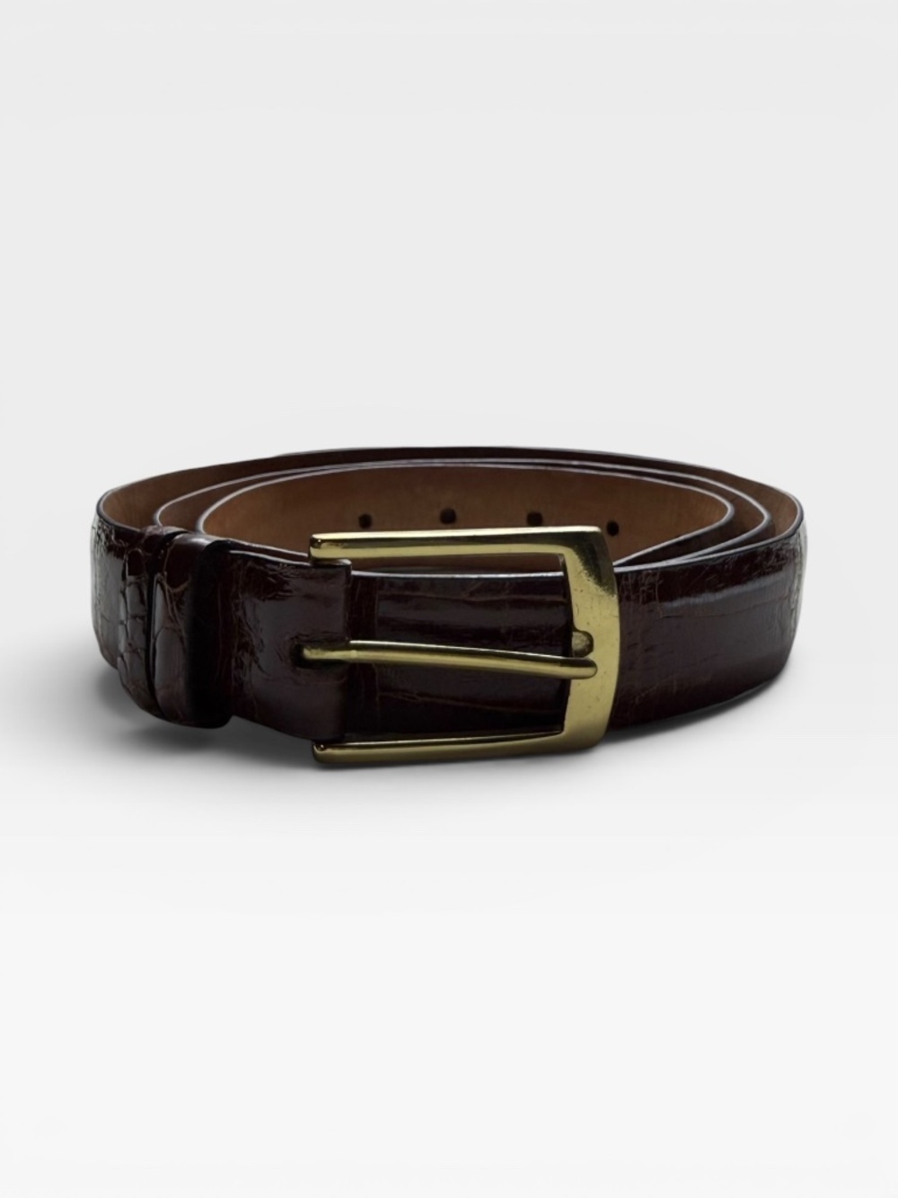 Trafalgar Genuine American Alligator Belt Men's Brown Size 44